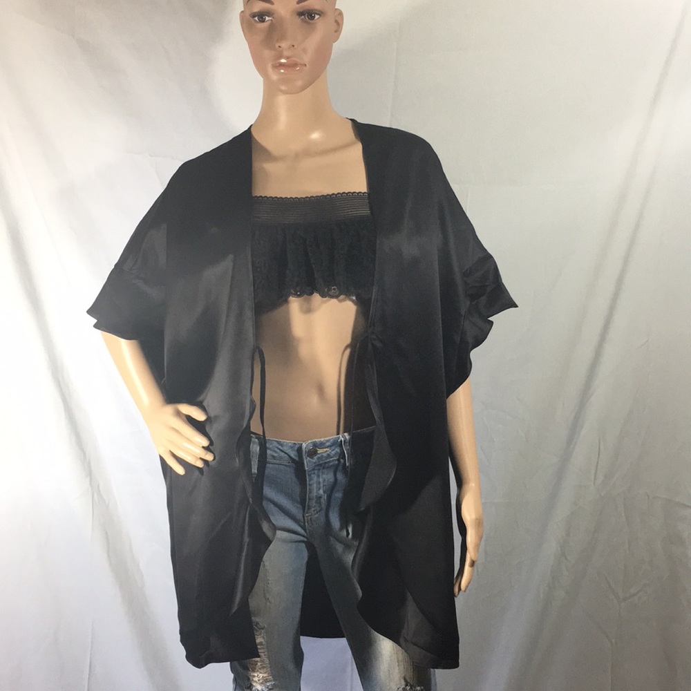 Victoria Secret Black Silk Robe